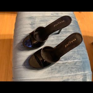 Pleaser Black Leatherette Slip-on Pumps